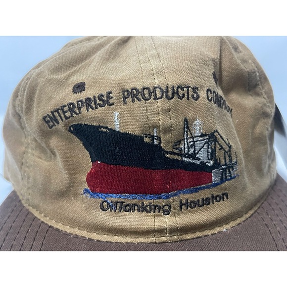 OILTANKING HOUSTON WAXED CANVAS WATER RESISTANT OUTDOOR CAP MADE IN USA VINTAGE - Picture 2 of 11
